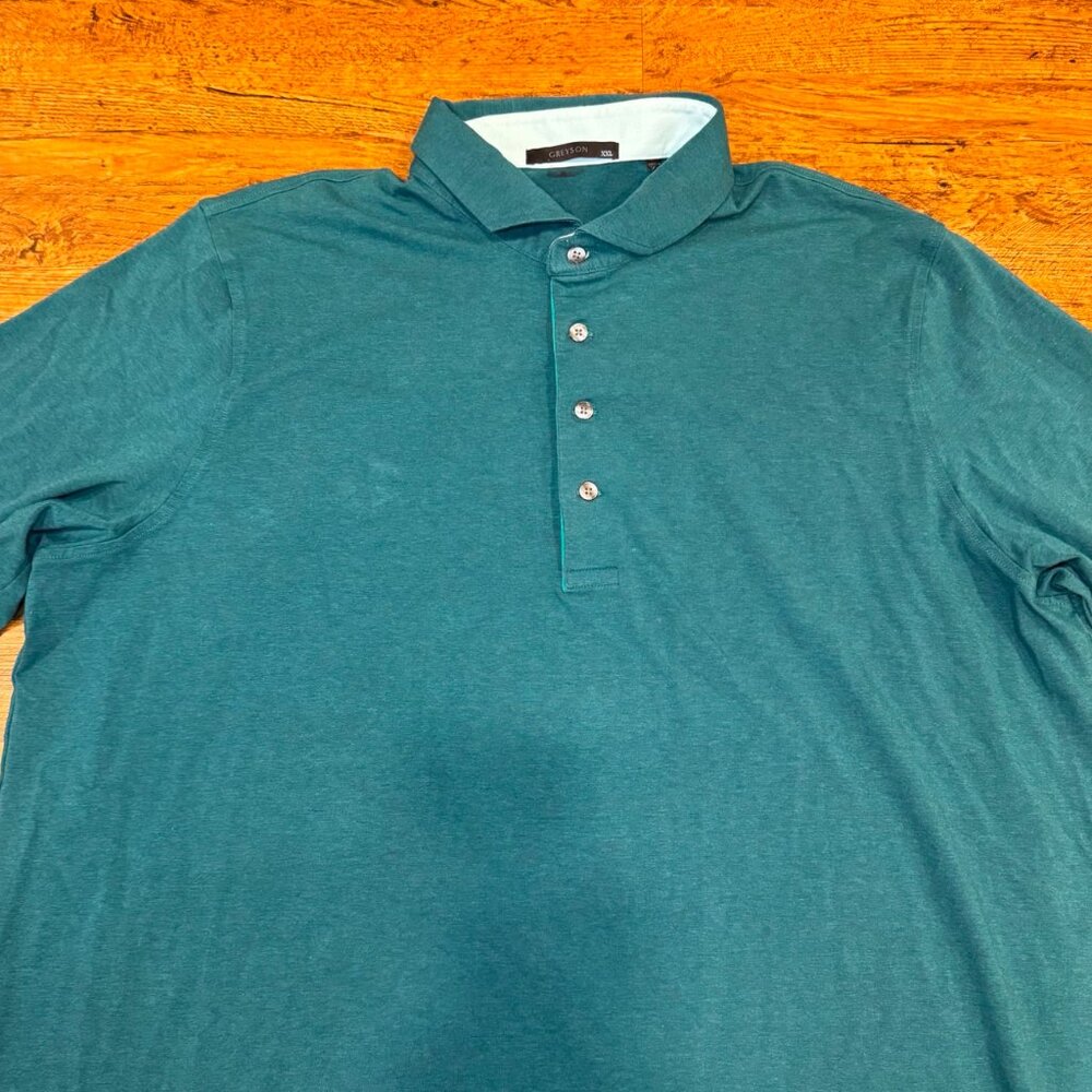 Greyson Green Performance Stretch Casual Long Sleeve Golf Polo‎ Shirt Men's 2XL